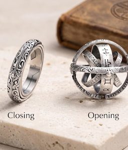 Astronomical Sphere Ring – Celestial Fidget Jewelry, Gold Silver Finishes (Gift for Him/Her)